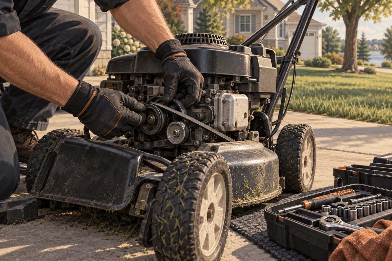 AI-generated illustration: Mowers and small engines
